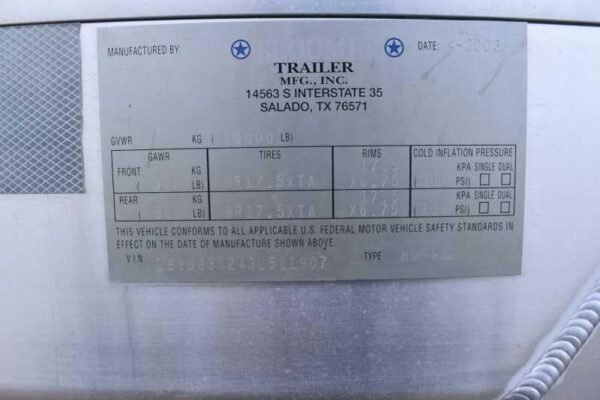2003 Bloomer 8414LQ 4 Horse Trailer with 14' Short Wall - Image 36