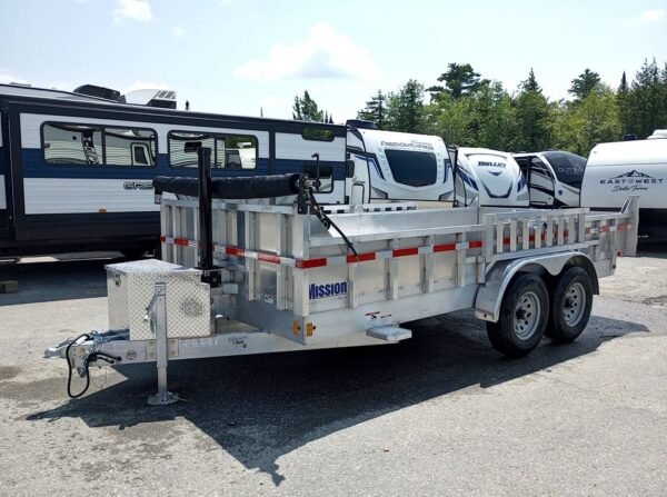 2025 Mission Trailers 7×16 14K Aluminum Hydraulic Dump w/Ramps, HD D-Rings, Barn Doors, Tarp Kit - Image 6