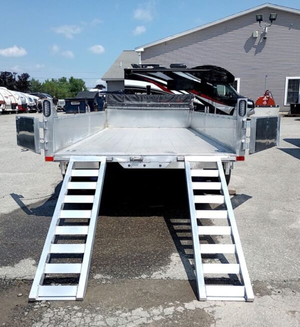 2025 mission trailers 7×16 14k aluminum hydraulic dump w/ramps, hd d rings, barn doors, tarp kit