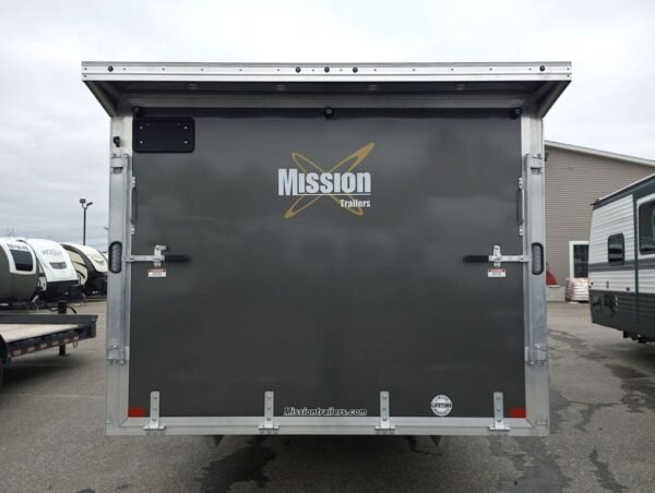 2024 mission trailers 101×24 aluminum 4/5 place drive in/out deckover w/galvanized pkg, canopy