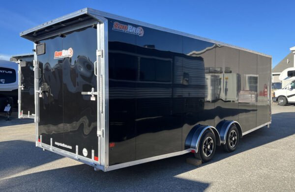 2024 sno pro 7.5×22 aluminum 4 place drive in/out w/extra height, mats & guides, canopy