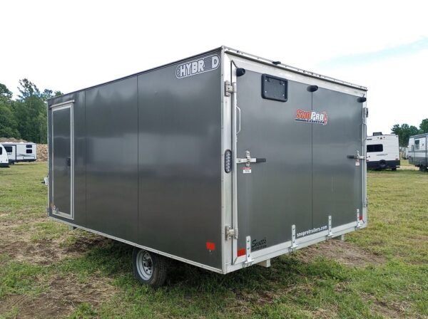2022 sno pro trailers 101×12 aluminum hybrid 2.0 w/tapered ramp, mats & guides