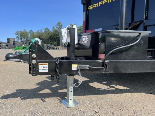 2024 griffin trailers 7×16 14k telescopic dump trailer w/ramps & spare tire mount