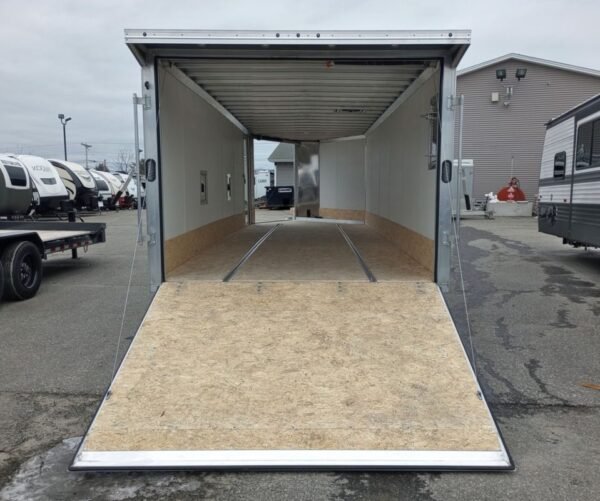 2024 mission trailers 101×24 aluminum 4/5 place drive in/out deckover w/galvanized pkg, canopy