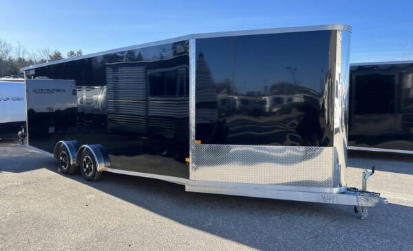 2024 sno pro 7.5×22 aluminum 4 place drive in/out w/extra height, mats & guides, canopy