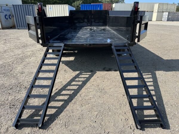 2024 griffin trailers 7×16 14k telescopic dump trailer w/ramps & spare tire mount