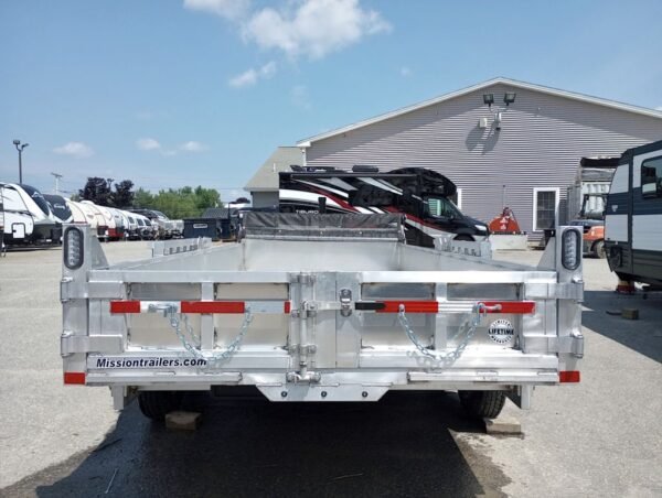 2025 mission trailers 7×16 14k aluminum hydraulic dump w/ramps, hd d rings, barn doors, tarp kit