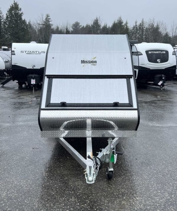 2024 mission trailers 60×12 aluminum single place crossover w/galvanized package, rear canopy