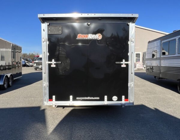 2024 sno pro 7.5×22 aluminum 4 place drive in/out w/extra height, mats & guides, canopy