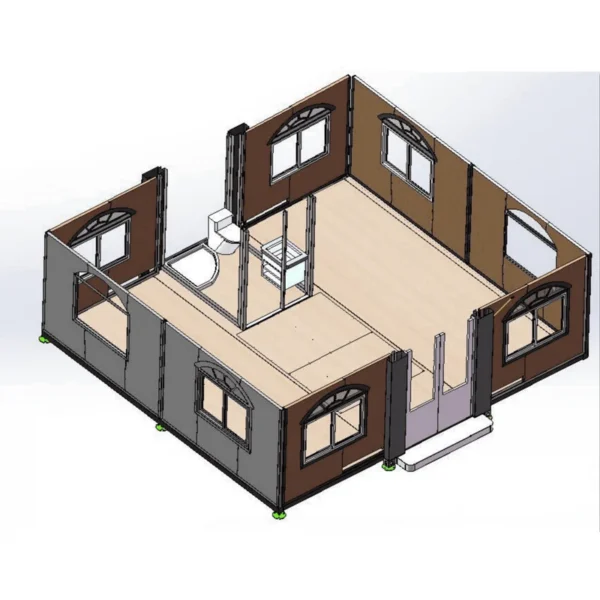 expandable prefab home 19ft x 20ft